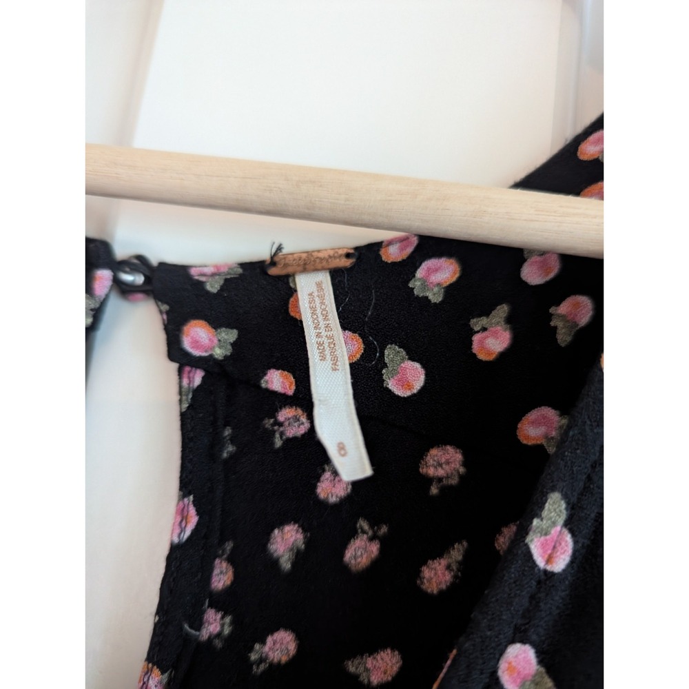 Free People Womens Size 8 Floral Mia Pants Outfit Wide Leg Jumpsuit Ditzy Romper - Picture 5 of 9